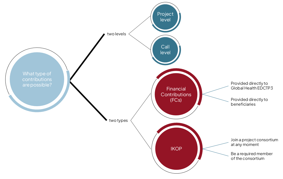 What type of contributions are possible for contributing partners