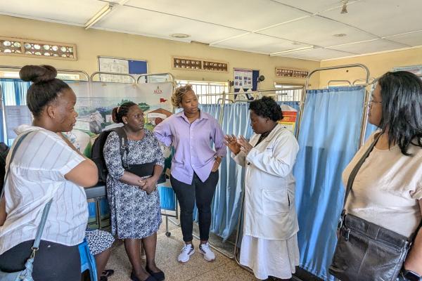 Group of people in a hospital room